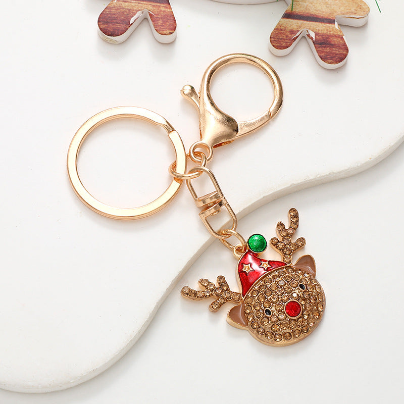 Wholesale Christmas Zinc Alloy Christmas Tree Keychain